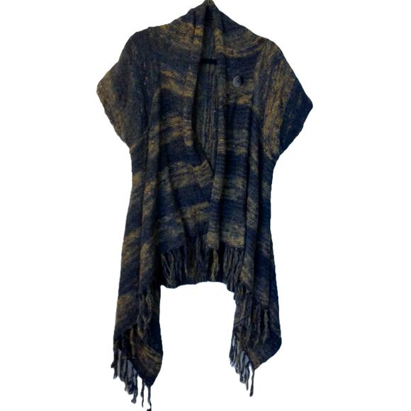 Tarnish Fringe Vest Sweater Grunge Hippie Boho One Size - Picture 1 of 6